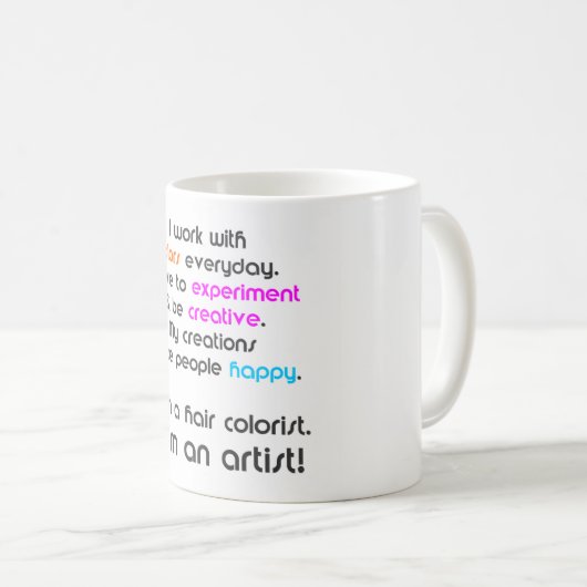 毛のカラーリストのマグ コーヒーマグカップ (正面右)