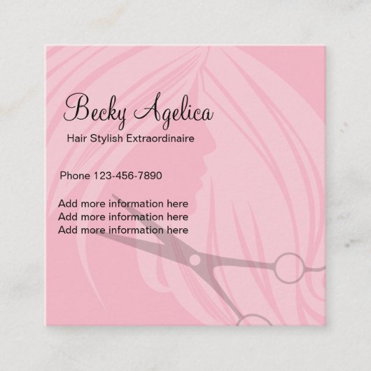 毛のスタイリッシュでモダンなデザイン スクエア名刺 (正面)