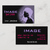 毛のスタジオの名刺の紫色の黒 名刺 (正面/裏面)