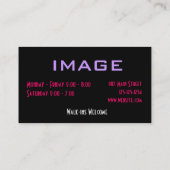 毛のスタジオの名刺の紫色の黒 名刺 (裏面)