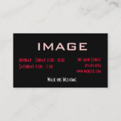 毛のスタジオの名刺の赤いピンクの黒 名刺 (裏面)