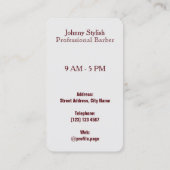 毛のトリマーの専門のおもしろいの一見 名刺 (裏面)