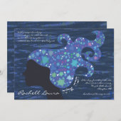 毛のバルミツワーの彼女の招待状の星を持つ女の子 招待状 (正面/裏面)