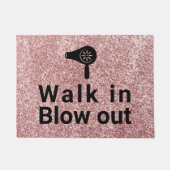 毛のブロードライのバーのばら色の金ゴールドのグリッターのサロンの歓迎 ドアマット (正面)