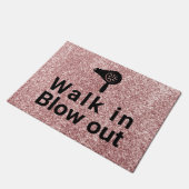 毛のブロードライのバーのばら色の金ゴールドのグリッターのサロンの歓迎 ドアマット (アングル)