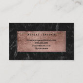 毛のメーキャップアーティストのばら色の金ゴールドの原稿の黒の大理石 名刺 (裏面)