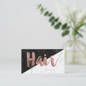 毛のモダンのばら色の金ゴールドのタイポグラフィのブロックの大理石 名刺 (スタンド正面)