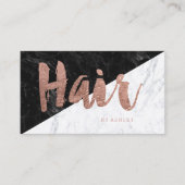 毛のモダンのばら色の金ゴールドのタイポグラフィのブロックの大理石 名刺 (正面)