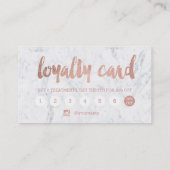 毛のモダンのばら色の金ゴールドのタイポグラフィの大理石のロイヤリティ 名刺 (裏面)