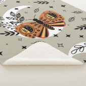 毛の上にボヘミアチョウを持つ継ぎ目のない模様 シェルパブランケット (3/4)