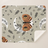 毛の上にボヘミアチョウを持つ継ぎ目のない模様 シェルパブランケット (正面(横))