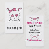 毛の付属のスカル及びはさみ 予約カード (正面/裏面)