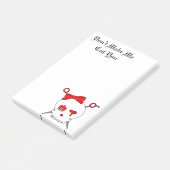 毛の付属のスカル及びはさみ(赤い) ポストイット (アングル)