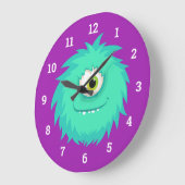 毛の小さな怪物 ラージ壁時計 (傾斜)