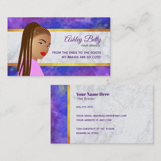 毛の組みひも機のスローガンの名刺 名刺 (正面/裏面)