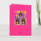 毛の長い赤いダックスフンド シーズンカード (裏面)