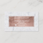 毛の鞭の原稿のばら色の金ゴールドのタイポグラフィの大理石 名刺 (裏面)