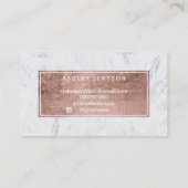 毛の鞭はばら色の金ゴールドのタイポグラフィの大理石2の台本を書きます 名刺 (裏面)