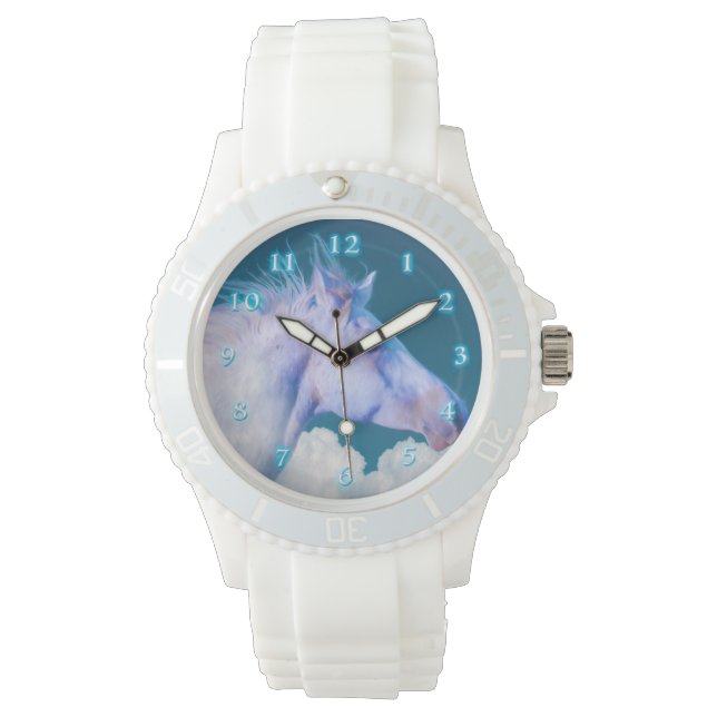 毛の馬の激しい風 腕時計 (正面)