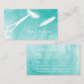 毛は水彩画のアポイントメントを切りましたり及び羽をつけます 予約カード (正面/裏面)