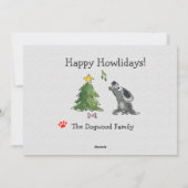 毛むくじゃらの天使が犬を歌うクリスマスカードを吠える シーズンカード (裏面)