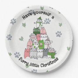 毛むくじゃらの小さなクリスマスをお楽しみください! ペーパープレート