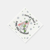 毛むくじゃらの小さなクリスマス スタンダードカクテルナプキン (角)