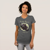毛むくじゃらの忍者 黒猫フライングキック カートゥーン Tシャツ (正面フル)