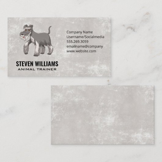 毛むくじゃらの灰色の犬 名刺 (正面/裏面)