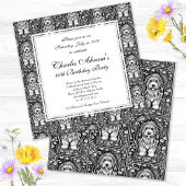 毛むくじゃらの犬の誕生日パーティペットウェルカム 招待状