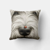 毛むくじゃらの犬の鼻のラディバグ クッション (裏面)