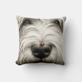 毛むくじゃらの犬の鼻のラディバグ クッション (正面)