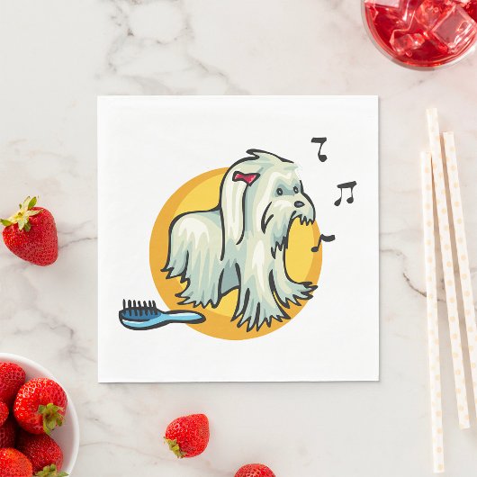 毛むくじゃらの犬 スタンダードランチョンナプキン