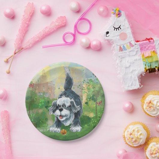 毛むくじゃらの羊犬 ペーパープレート (パーティー)