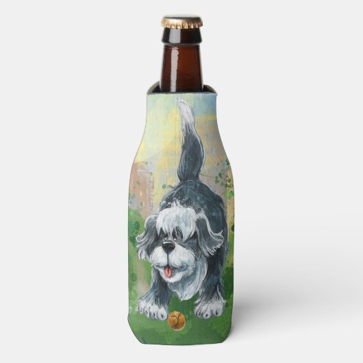 毛むくじゃらの羊犬 ボトルクーラー (ボトル正面)