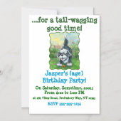 毛むくじゃらの羊犬 マグネット招待状 (正面)