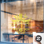 毛カスタマイズサロン及びスパ金ゴールド色 ウィンドウサイン (カフェ窓)