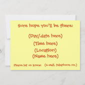 毛カラフル虫 招待状 (裏面)