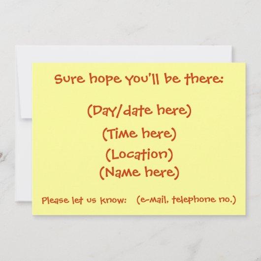 毛カラフル虫 招待状 (裏面)