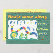 毛カラフル虫 招待状 (正面/裏面)