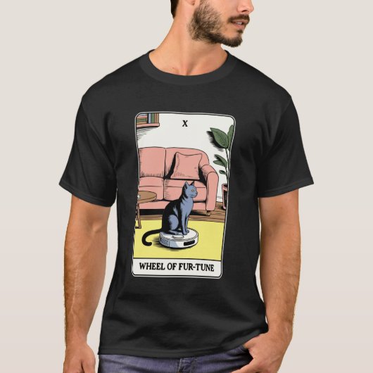 毛並みのタロットカード猫ロボット掃除機 クリーン Tシャツ (正面)