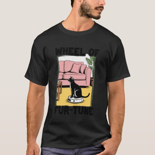 毛並みの宝くじ猫ジョークロボット掃除機 カ Tシャツ (正面)