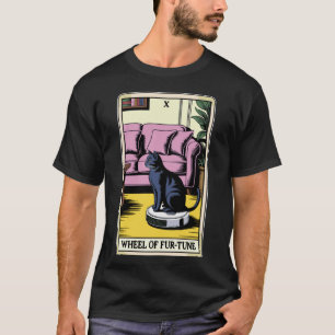 毛並みの輪のタロットカード 猫 ロボット掃除機 クリーン Tシャツ