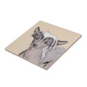 毛中国の冠のない絵画オリジナル犬術 タイル (側面)