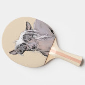 毛中国の冠のない絵画オリジナル犬術 卓球ラケット (横)