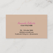 毛及びメーキャップアーティストのカスタムなロゴのヘアーサロン 名刺 (裏面)