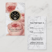 毛及び化粧のサロンのヴィンテージの花柄のアポイントメント 予約カード (正面/裏面)