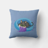 毛布でベッドの上のタビー遊ネコ/カード付き アウトドアクッション (裏面)