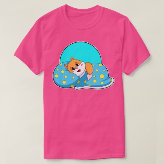 毛布で眠るハムスター Tシャツ (デザイン正面)