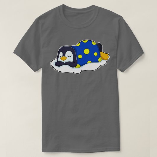 毛布で眠るペンギン Tシャツ (デザイン正面)